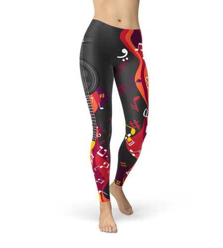 Guitar and Music Note Leggings