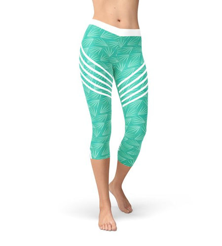 Turquoise Sports Capri Leggings
