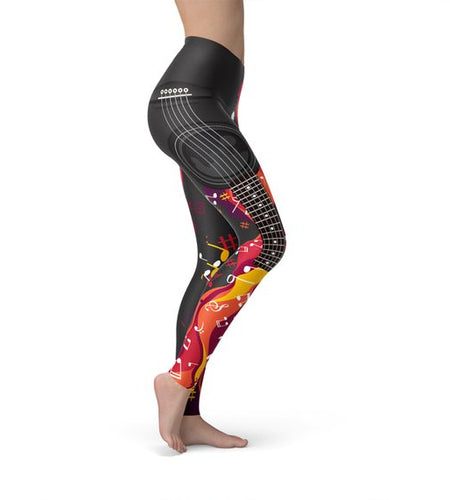 Guitar and Music Note Leggings
