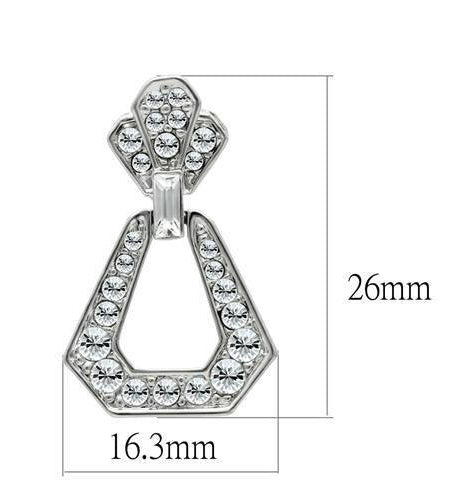 LO1995 - Rhodium White Metal Earrings with Top Grade Crystal  in Clear