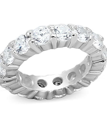 LOAS932 - Silver 925 Sterling Silver Ring with AAA Grade CZ  in Clear
