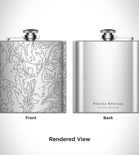 Pagosa Springs - Colorado Engraved Topographic Map Hip Flask