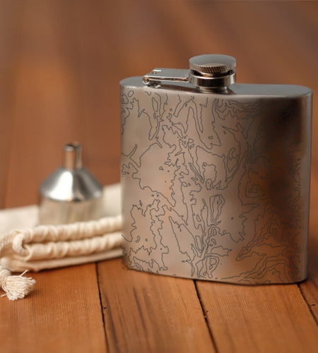 Pagosa Springs - Colorado Engraved Topographic Map Hip Flask