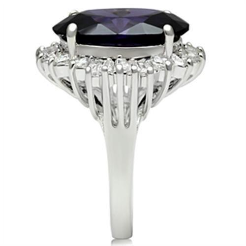 Load image into Gallery viewer, SS001 - Silver 925 Sterling Silver Ring with AAA Grade CZ  in Amethyst
