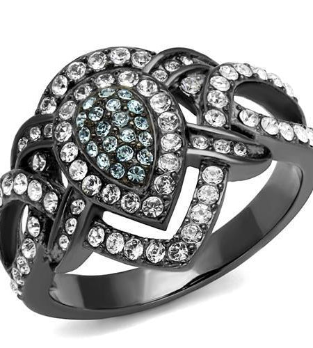 TK2679 - IP Light Black  (IP Gun) Stainless Steel Ring with Top Grade