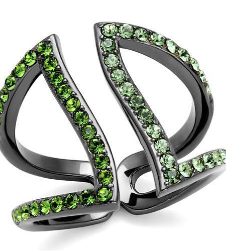 TK2694 - IP Light Black  (IP Gun) Stainless Steel Ring with Top Grade